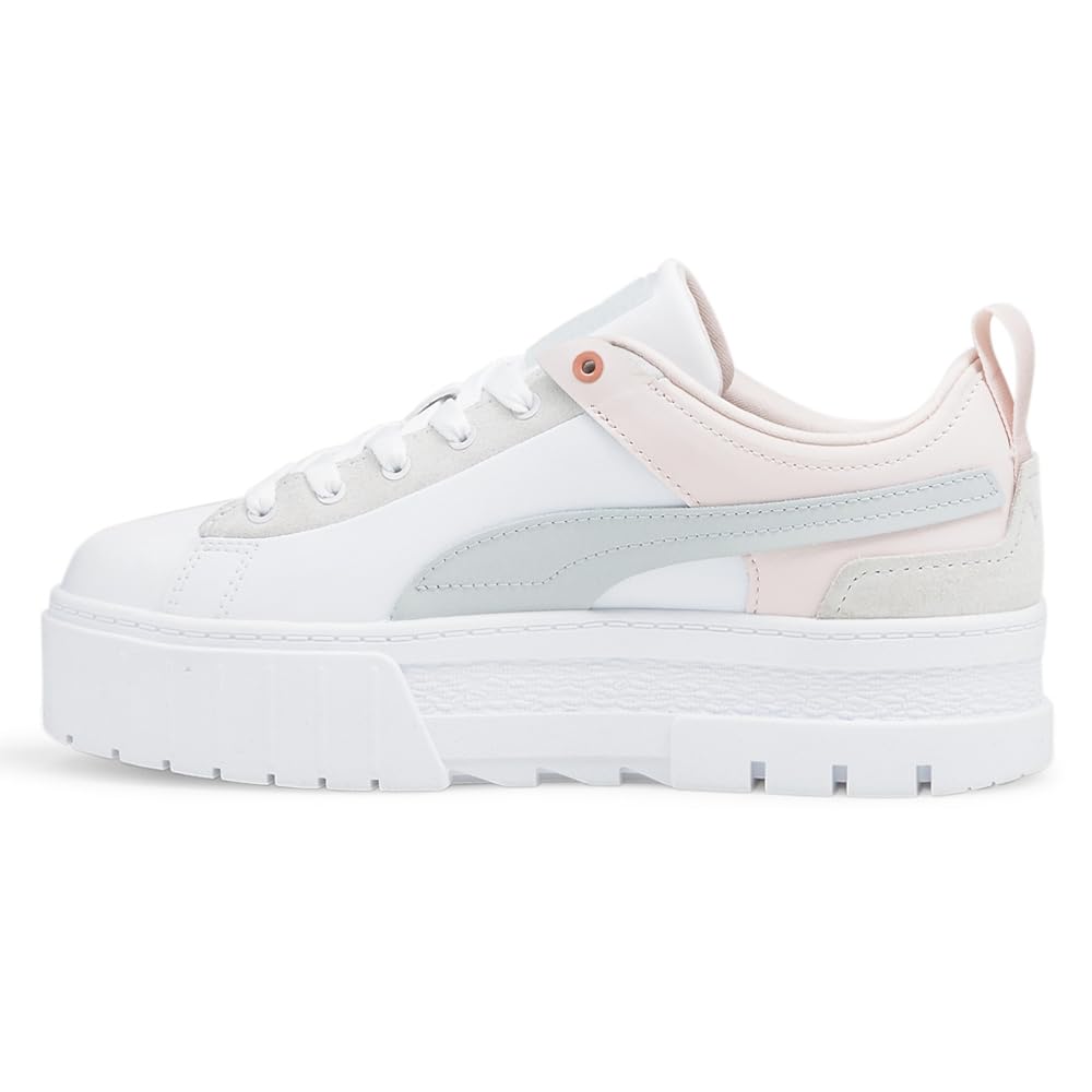 PUMA Mayze Raw Women's Sneakers - White/Chalk Pink Size 9 B (M) | Comfortable Casual Shoes for Walking, Gym & Everyday Wear
