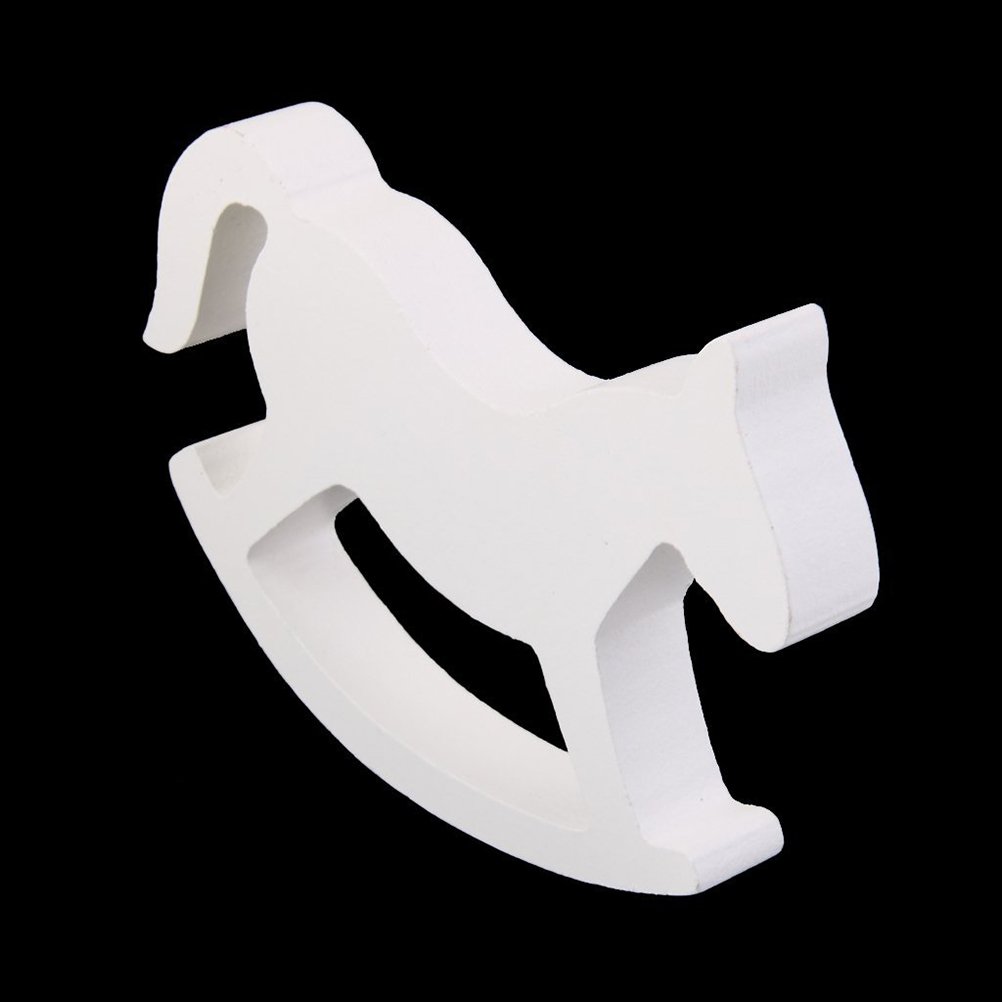Handmade Small Wooden Rocking Horse Toy for Kids - Natural White Finish | Perfect for Nursery Decor, Toddler Playtime & Birthday Gifts