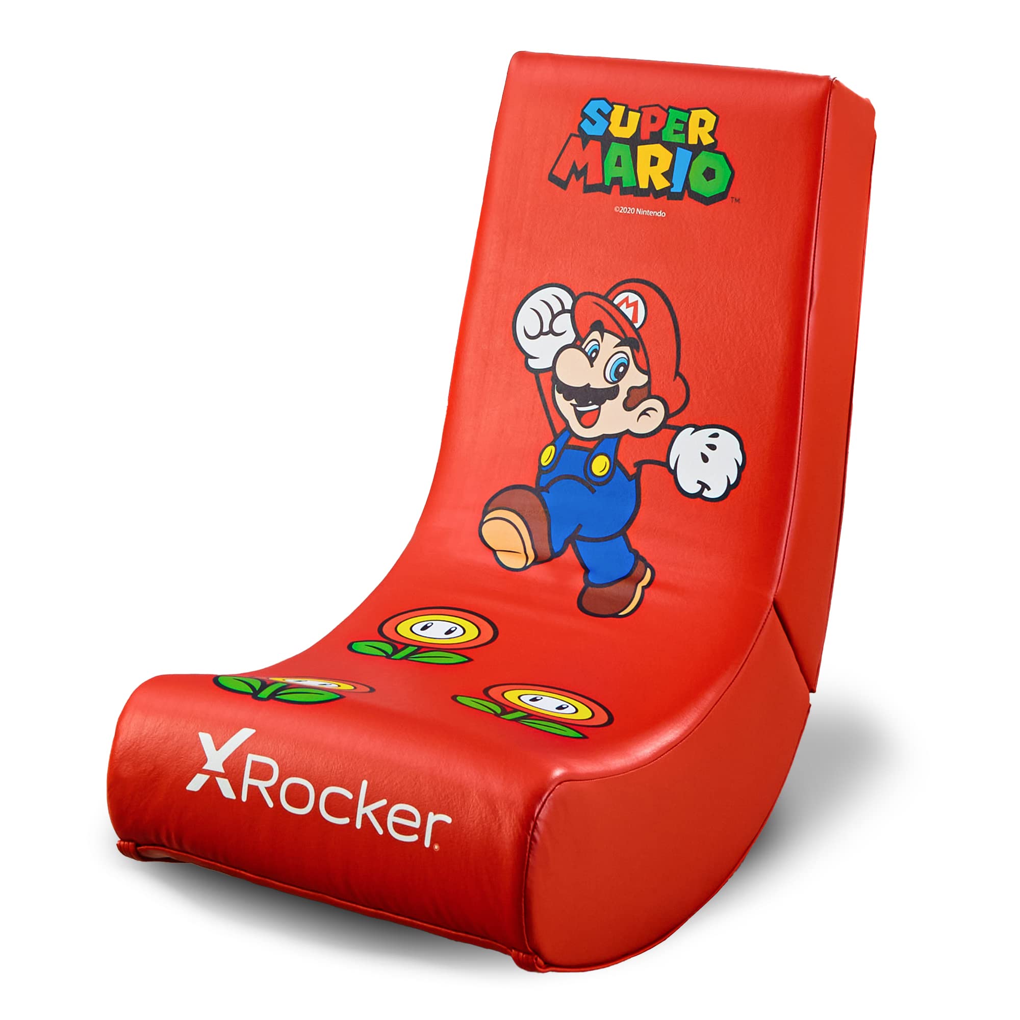 X Rocker Nintendo Video Gaming Chair for Kids 5-17 - Floor Rocker with Mario, Bowser, Peach, Luigi & Yoshi Designs - Perfect Gifts for Teen Gamers, Boys & Girls - Ideal for Bedrooms, Game Rooms & Birthday Presents