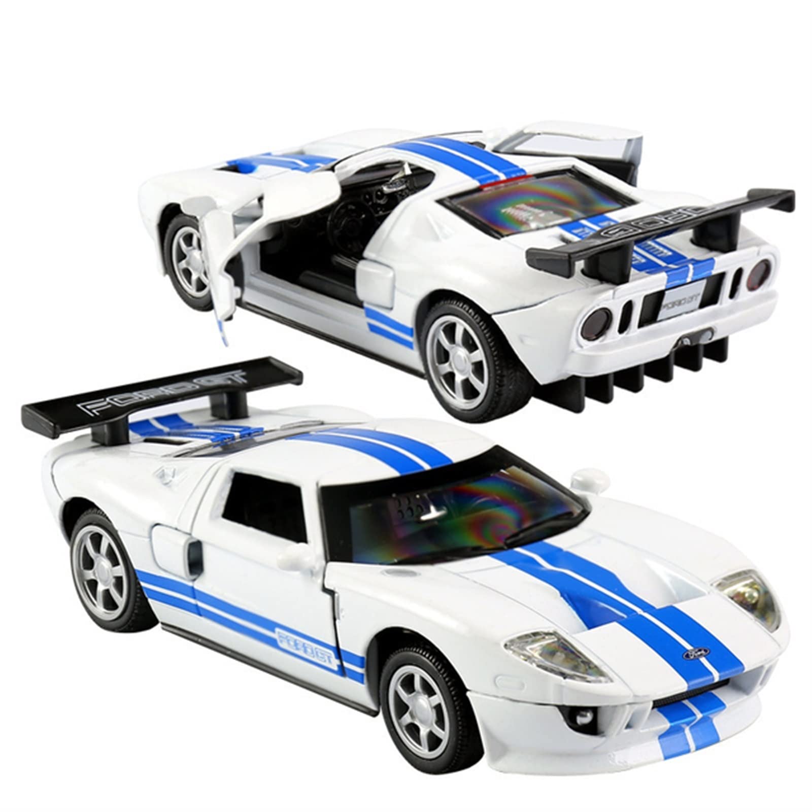 1:32 Scale Ford GT Race Car Alloy Diecast Model with Light & Sound - White Collectible Toy Vehicle for Kids & Adults - Perfect for Display, Gifts, and Racing Enthusiasts