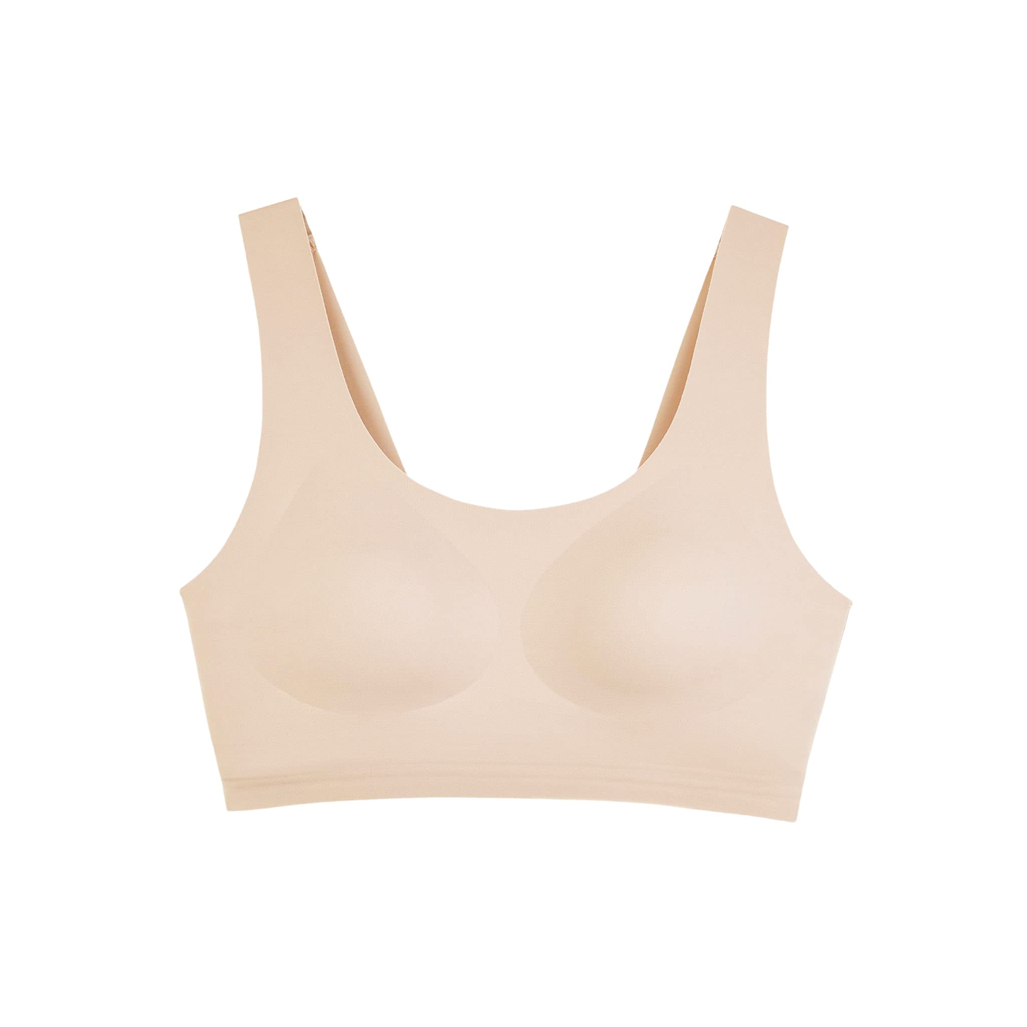 Floatley Women's Scoop Neck Wirefree Seamless Bra - Silky Comfort Pullover Design with Removable Pads & Non-Slip Grip Band - Perfect for Yoga, Lounge Wear and Everyday Comfort