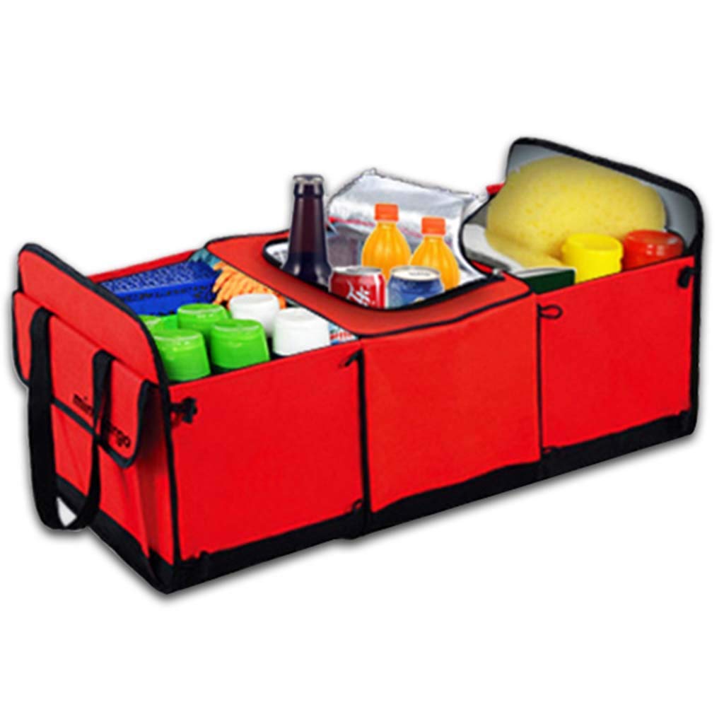 Collapsible Car Storage Box - Heavy Duty Non-Slip Trunk Organizer (60x31x28cm) for Travel & Road Trips