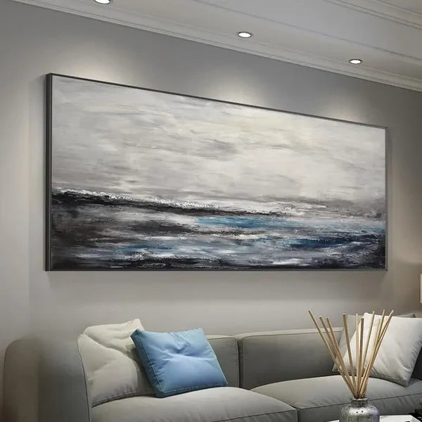 Ocean and Sky Painting #OS 005 - Handmade Canvas Wall Art for Home & Office Decor - Perfect for Living Room, Bedroom, or Office