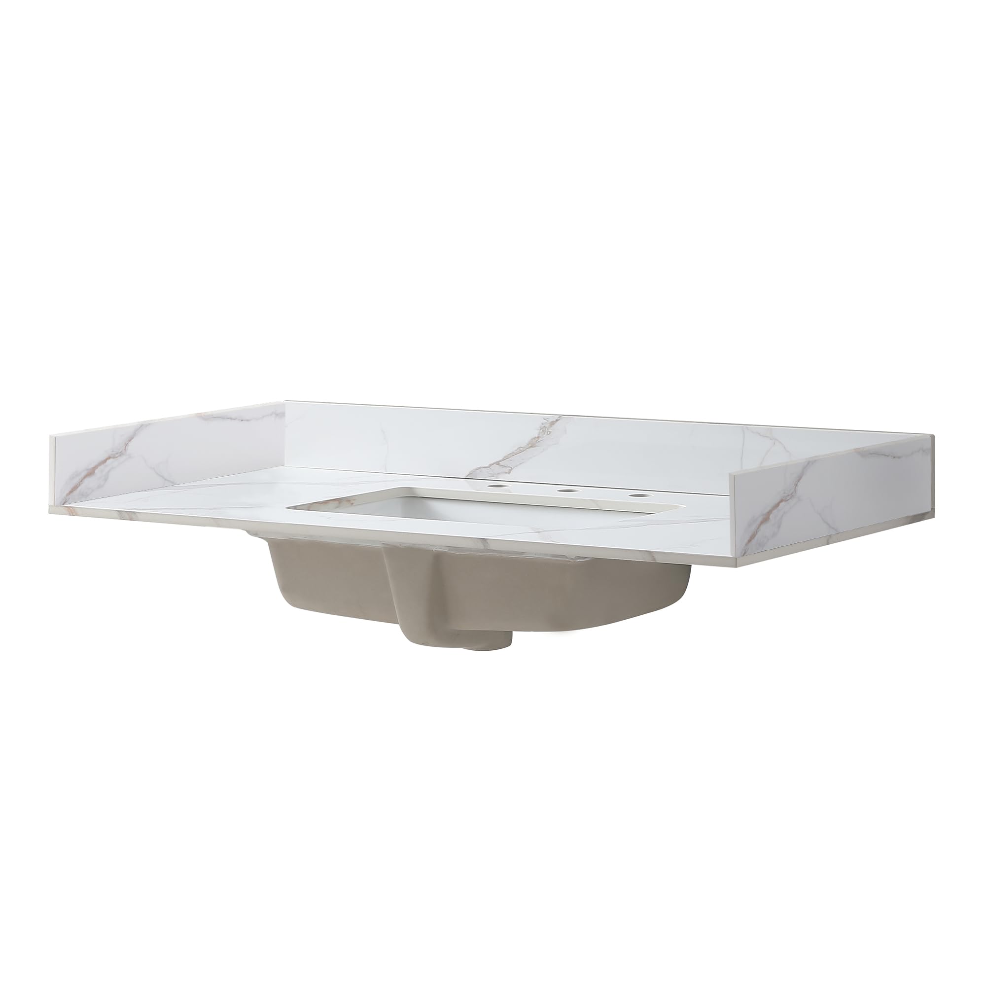 22 Inch Bathroom Vanity Top with Side Splash - Universal Size for Vanity Top & Sink - Fits Carrara Gold Bathroom Vanity - Perfect for Modern Bathroom Renovation & Home Upgrade