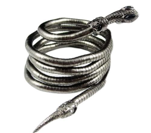 QUICKSWAP The Mortal Instruments City of Bones Isabelle Serpent Snake Bangle Bracelet - Gothic Jewelry for Women, Adjustable Cuff Bracelet (Black) | Perfect for Cosplay, Halloween & Fantasy Fashion