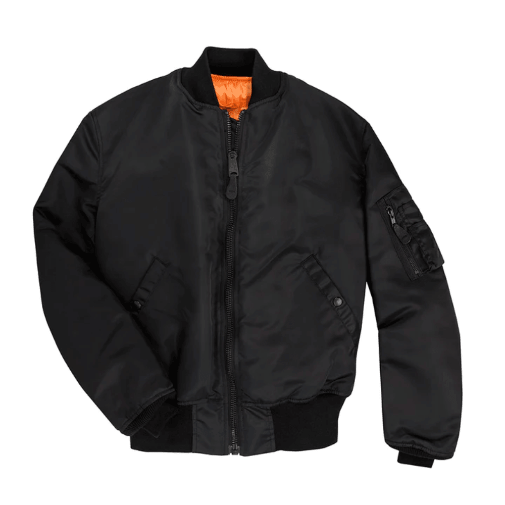 Cockpit USA Men's MA-1 Nylon Satin Bomber Flight Jacket - Medium Size - Same Day Shipping - Perfect for Aviation Enthusiasts & Casual Streetwear