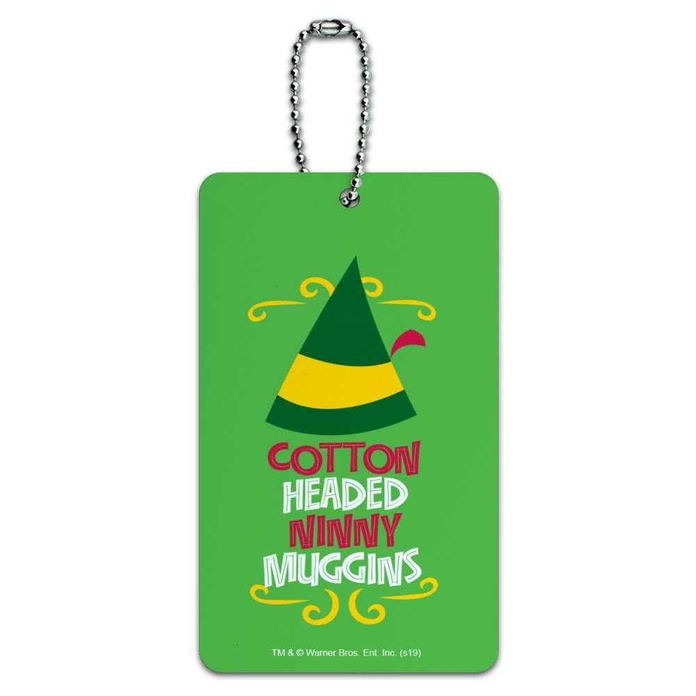Elf Cotton Headed Ninny Muggins Luggage Tag - Durable Suitcase ID Card for Carry-On Bags - Perfect for Christmas Travel & Holiday Gift Giving