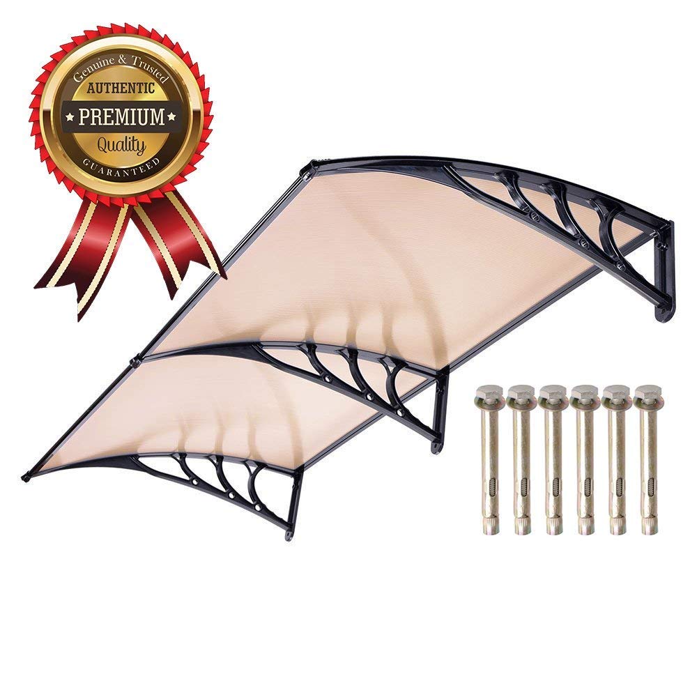 UV Protection 6.5FT Coffee Outdoor Patio Awning - Sun Shade Canopy for Windows, Doors & Decks - Perfect for Backyard, Garden and Poolside Relaxation