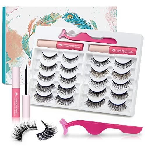 Waterproof 3D Magnetic Eyelashes with Eyeliner Kit - Natural Looking False Lashes for Dramatic Volume - Perfect for Weddings, Parties & Special Occasions