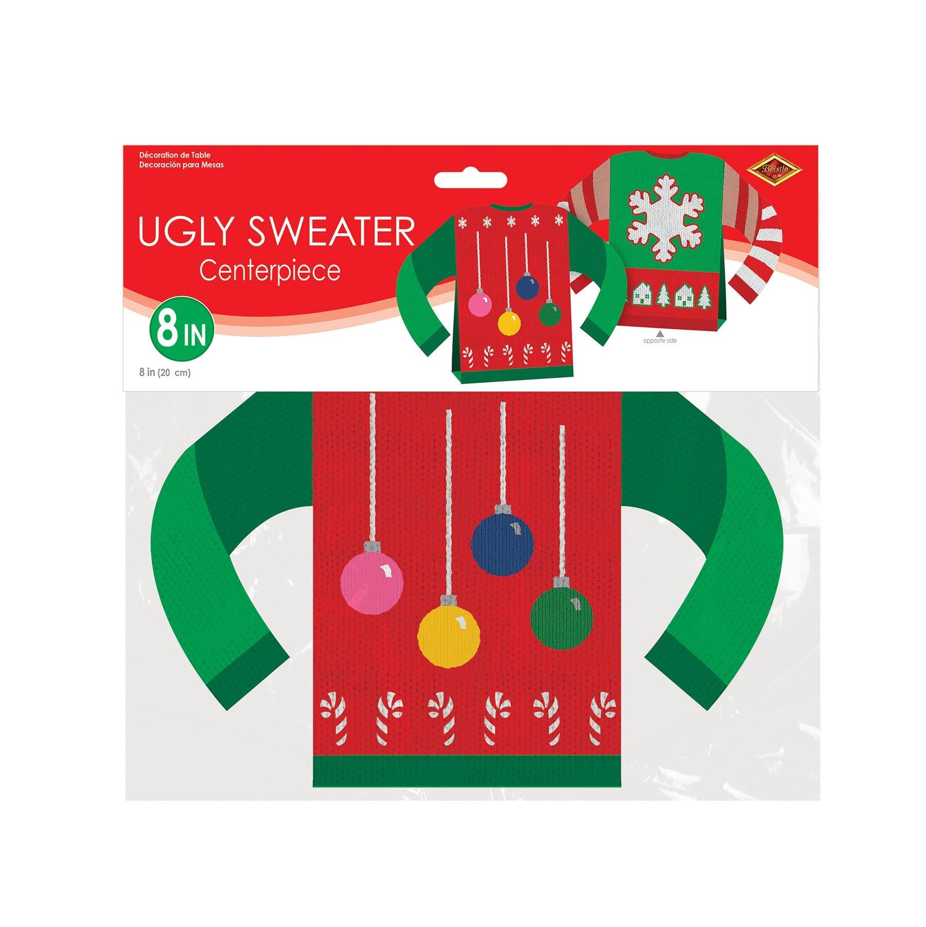 12 Pack Beistle Christmas 3D Ugly Sweater Centerpieces - Festive Holiday Table Decorations for Parties, Home & Office Decor