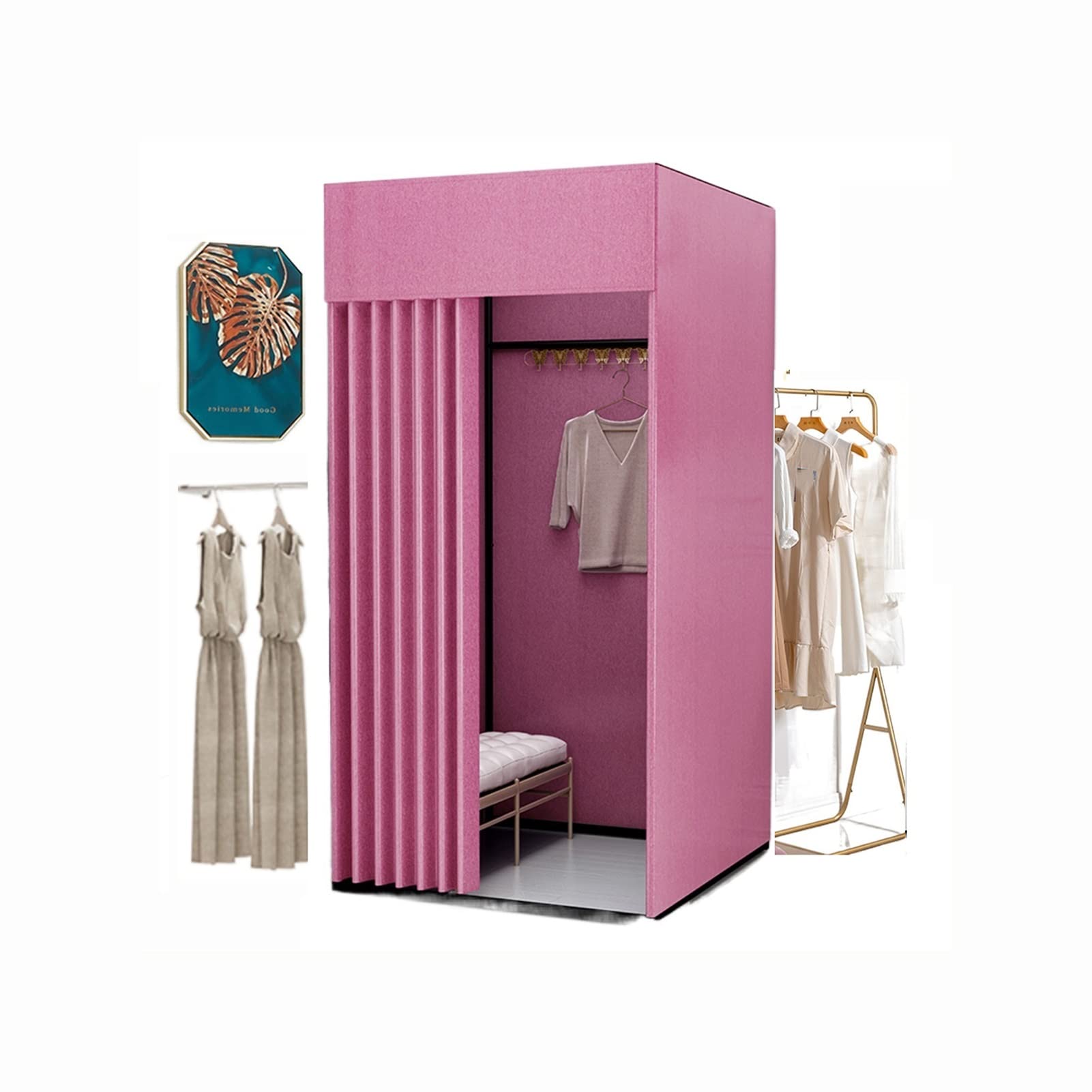 Portable Dressing Room Divider with Shade, Rail & Hook - 100x200cm Privacy Changing Room Curtain for Clothing Store, Office, Theater & Tailor Shop | Fitting Room Partition Screen (Color: Q) - Perfect for Retail Spaces, Home Use & Event Backstages