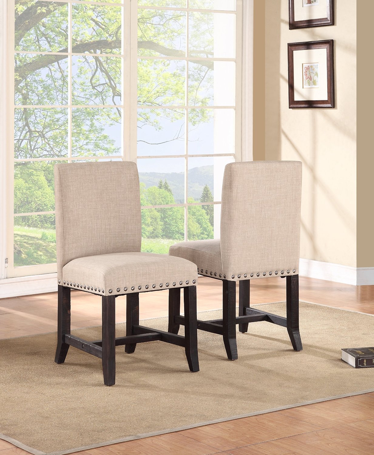 Modus Furniture Yosemite Upholstered Dining Chair - Comfortable Cafe Style Seat for Kitchen, Dining Room & Restaurant Use