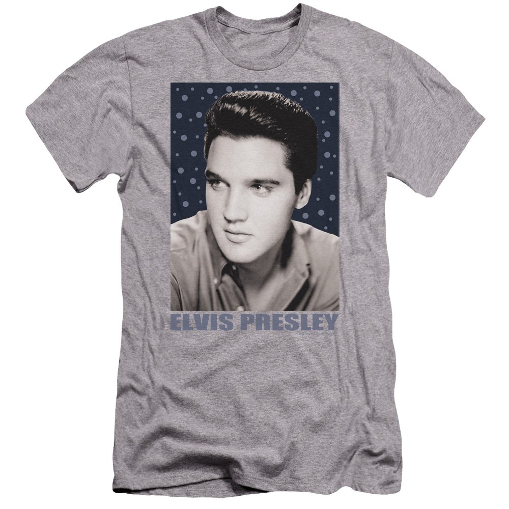 Elvis Presley Premium Canvas T-Shirt - Vintage Bubbles Portrait Graphic Tee for Men & Women - Soft Athletic Heather Fabric - Perfect for Concerts, Gifts & Casual Wear