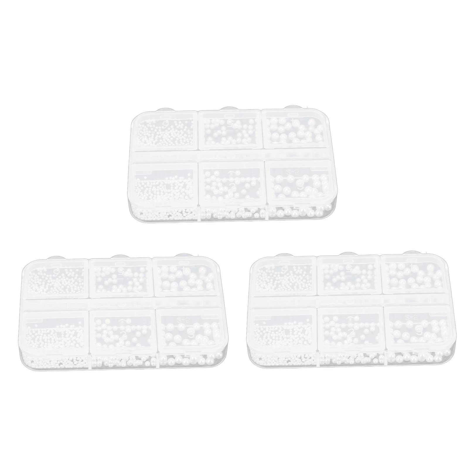 3 Boxes Nail Art Artificial Pearls - Assorted Sizes Shiny Manicure Decorations for DIY Nails, Makeup & Crafts | Perfect for Home Salon, Party Nail Designs & Gift Making