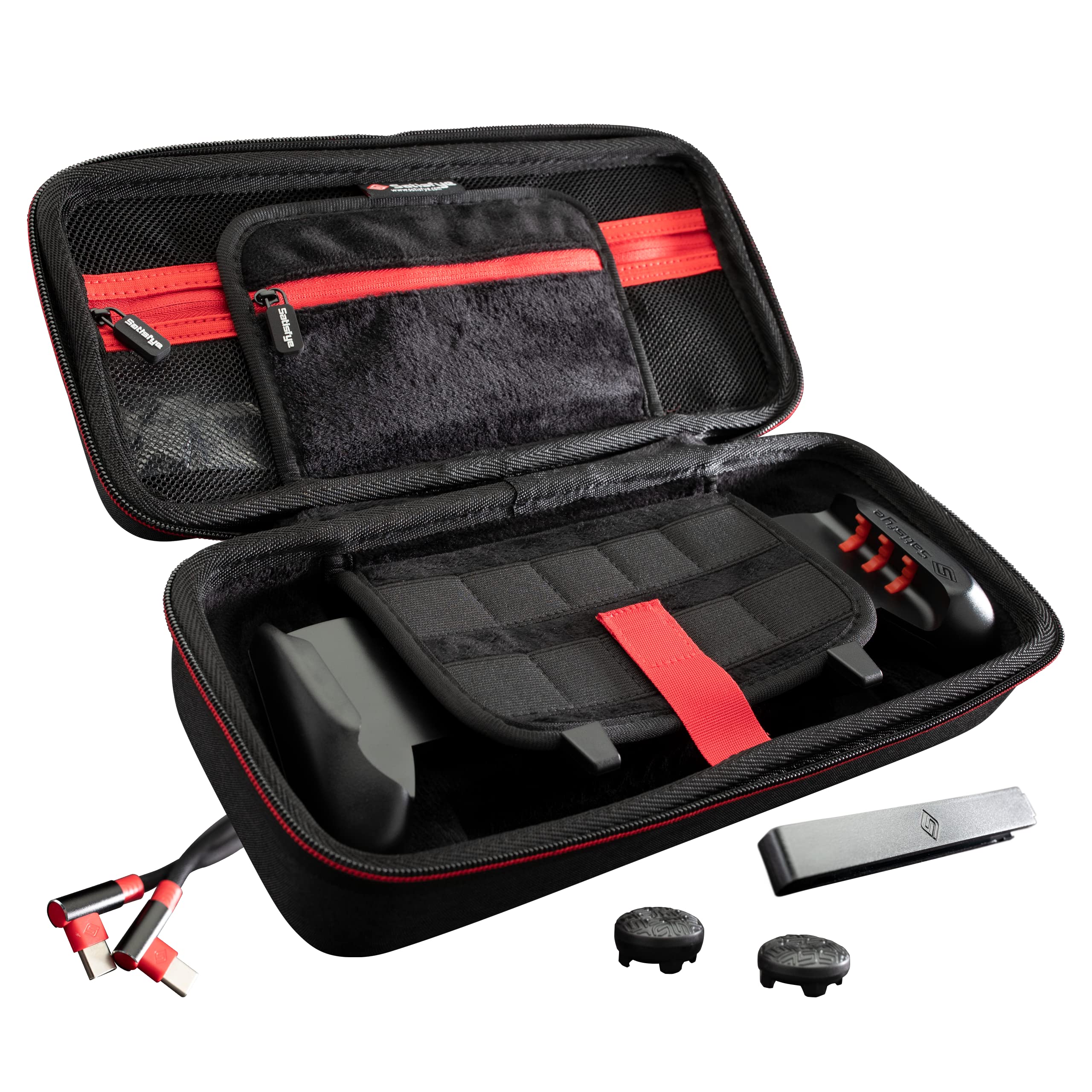 Satisfye ZenGrip Pro Gen 3 OLED Elite Bundle for Nintendo Switch - Premium Gaming Grip, Protective Case & USB C-C Cable - Includes Bonus 2 Thumbsticks & JoyCon Rail - Perfect for Travel, Home Gaming & Enhanced Comfort