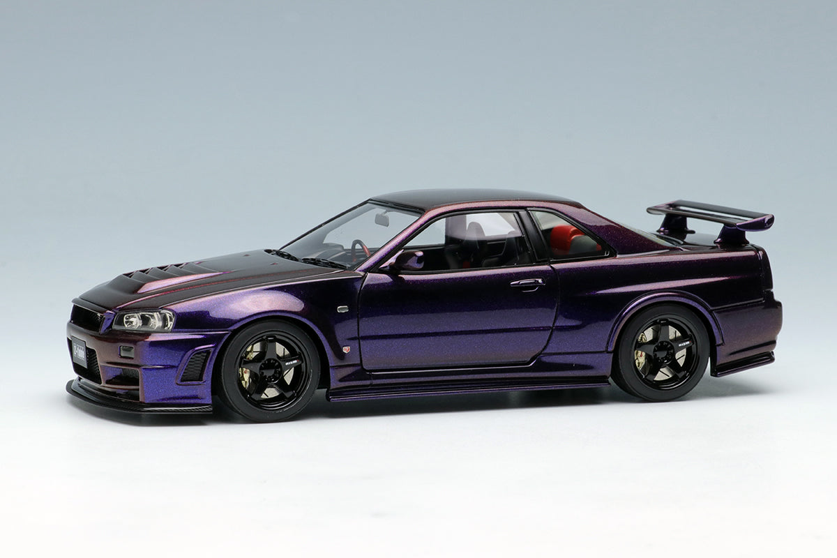 1:43 Scale Nissan Skyline GT-R (R34) NISMO Z-Tune 2004 Midnight Purple 3 Diecast Model Car - Collectible Japanese Sports Car for Display & Racing Enthusiasts - Perfect for Home Office Decor, Car Shows & Gift Giving