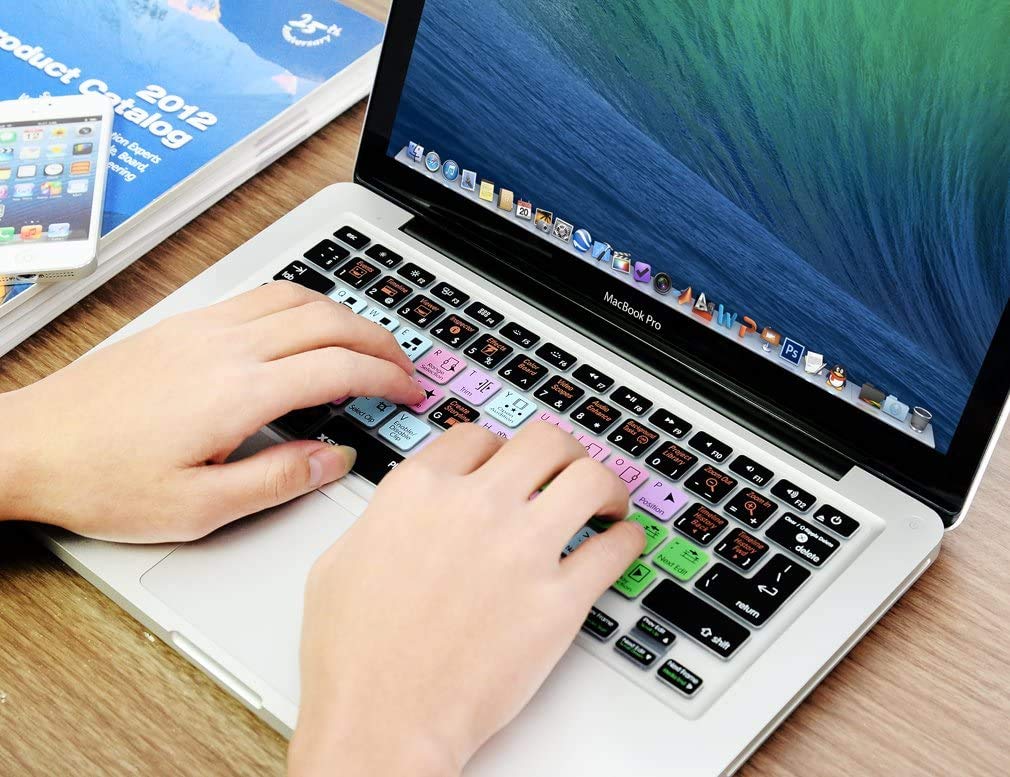 Final Cut Pro X English Silicone Keyboard Cover - Shortcuts Skin Protector for MacBook Air & MacBook Pro 13/15/17 Inch (US/EU Layout) | Perfect for Video Editors & Content Creators