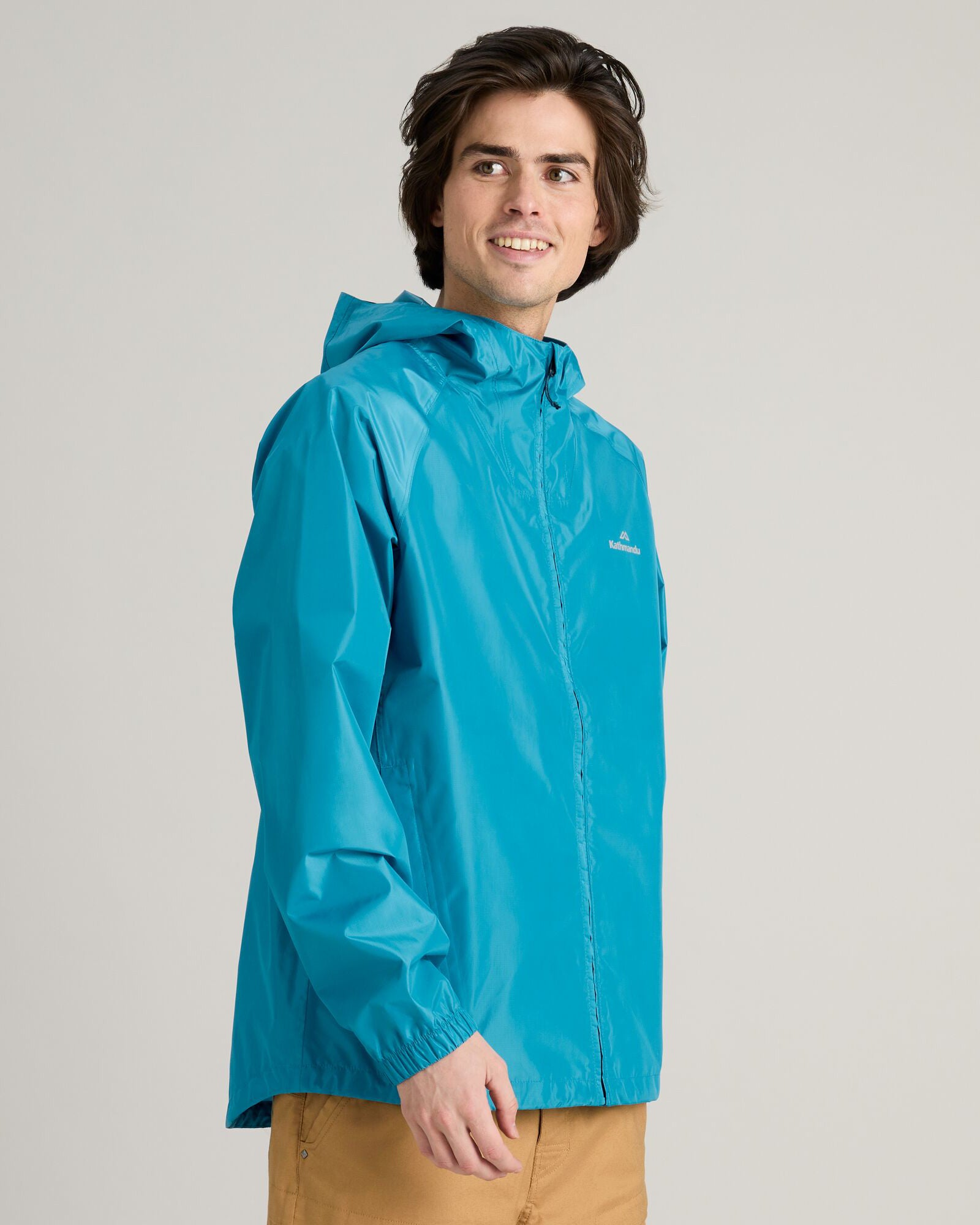 Waterproof Men's 2-Layer Rain Jacket with Pockets - Lightweight & Breathable for Hiking, Camping & Outdoor Activities