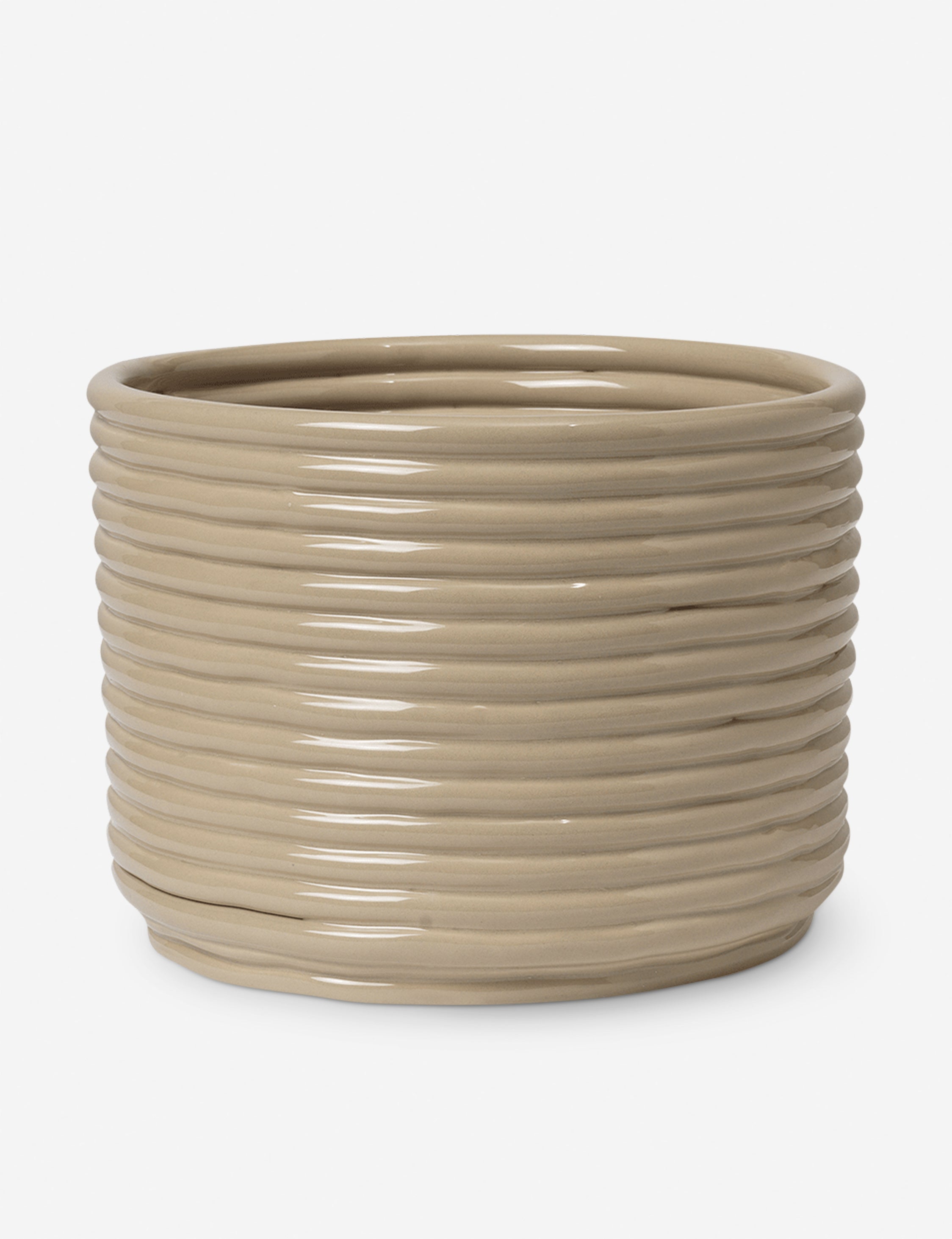 Ferm Living Corduroy Pot - Modern Textured Planter for Indoor Plants, Succulents & Home Decor | Perfect for Living Room, Office & Shelf Display