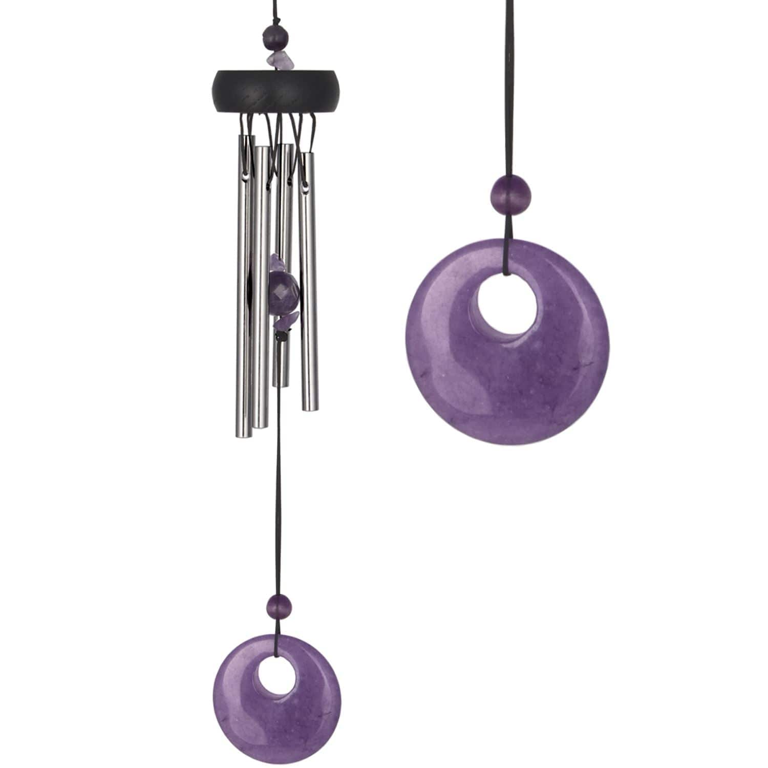 Natural Amethyst Crystal Wind Chime for Home Decor - Healing Stone Meditation Chime for Relaxation & Positive Energy