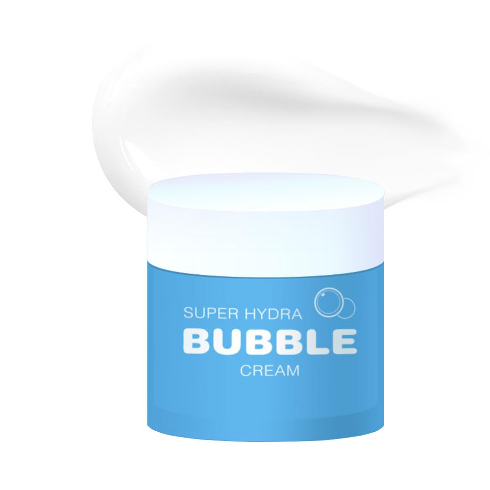 Super Hydra Bubble Skincare Cream 3.38 fl.oz (100ml) - Hyaluronic Acid Face Moisturizer with Hydrating Water Drop Gel Formula | Korean Beauty for Dry, Sensitive & Dehydrated Skin | Day & Night Cream for Glowing Complexion