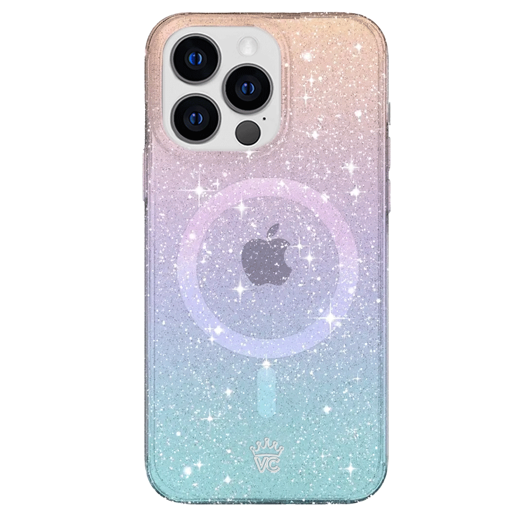 Ombre Stardust Glitter iPhone Case - Sparkling Protective Cover for iPhone 13/14/15 - Trendy Fashion Accessory for Women & Girls - Perfect for Parties, Daily Use & Gift Giving