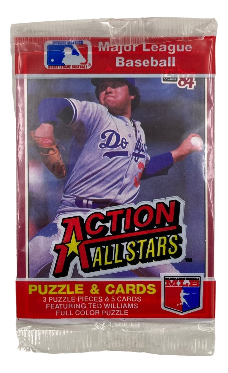 1984 Donruss Action All Stars Puzzle & Card Pack Featuring Fernando Valenzuela & Wade Boggs - Vintage Baseball Collectibles for Fans & Memorabilia Enthusiasts - Perfect for Display, Trading, and Nostalgic Sports Decor