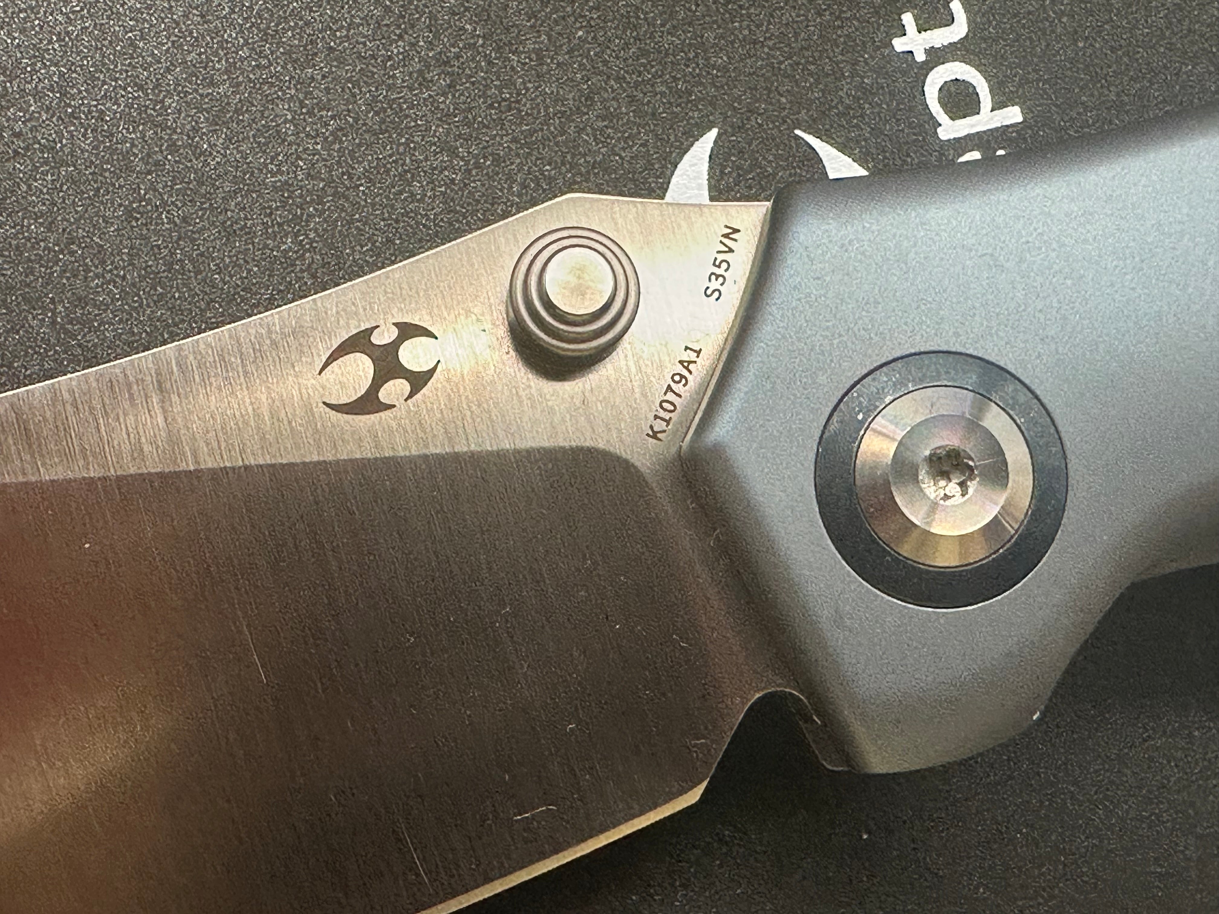 KANSEPT Tipper Folding Knife - Blue Titanium Handle, S35VN Steel, Wharncliffe Plain Edge - EDC, Camping, Outdoor Survival & Everyday Carry Knife