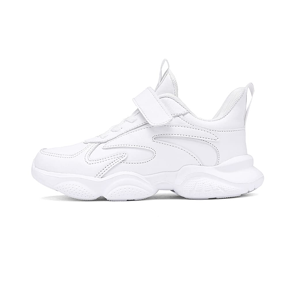 MATERUIEYES Kids' Running Shoes - Breathable Mesh Sports Sneakers for Girls, Lightweight & Comfortable White Athletic Shoes - Perfect for School, Play & Daily Activities