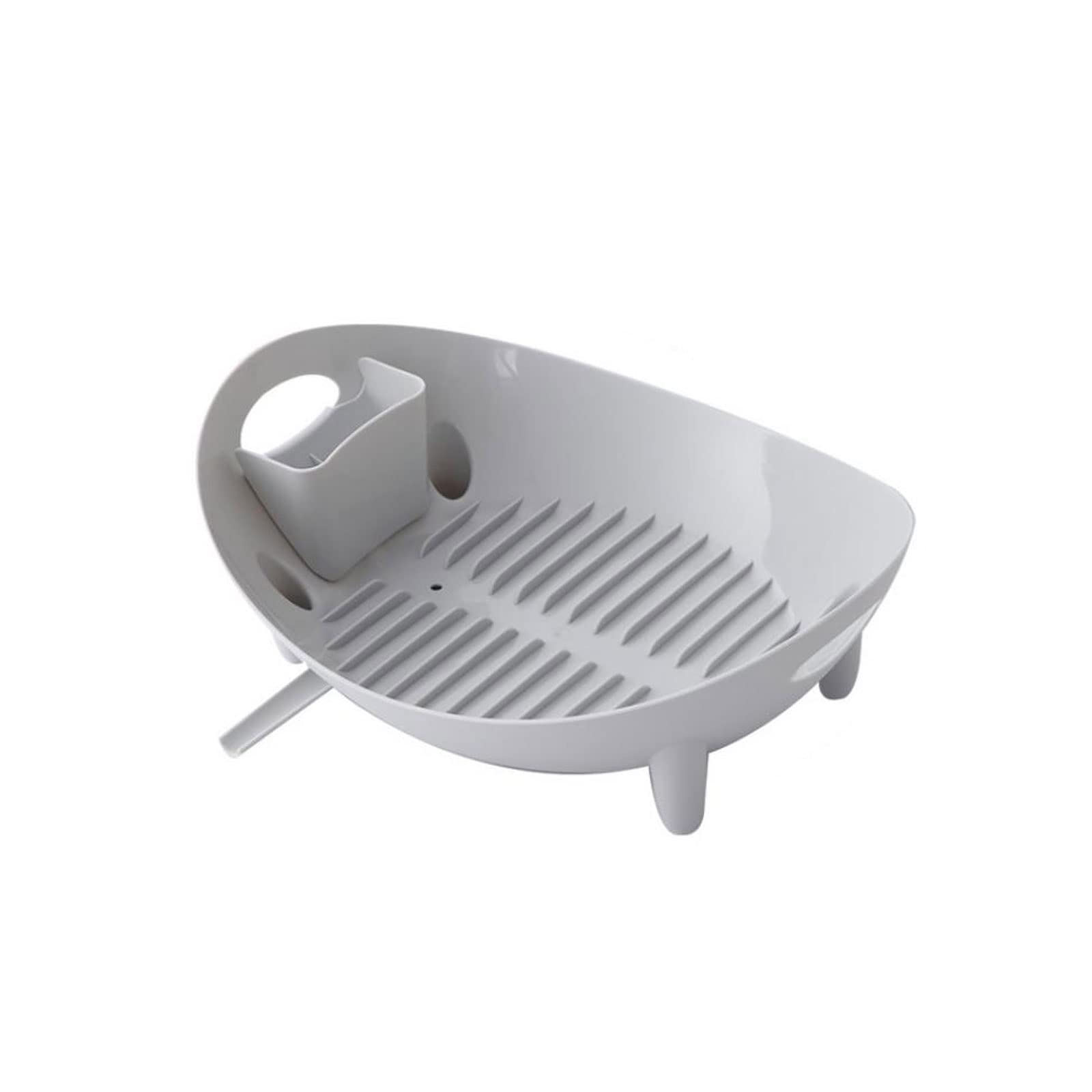 DIWANG White Tableware Storage Box - Kitchen Sink Organizer, Dish Drainer Rack & Water Filter Basket for Efficient Dish Drying and Storage - Perfect for Small Kitchens and Countertop Organization