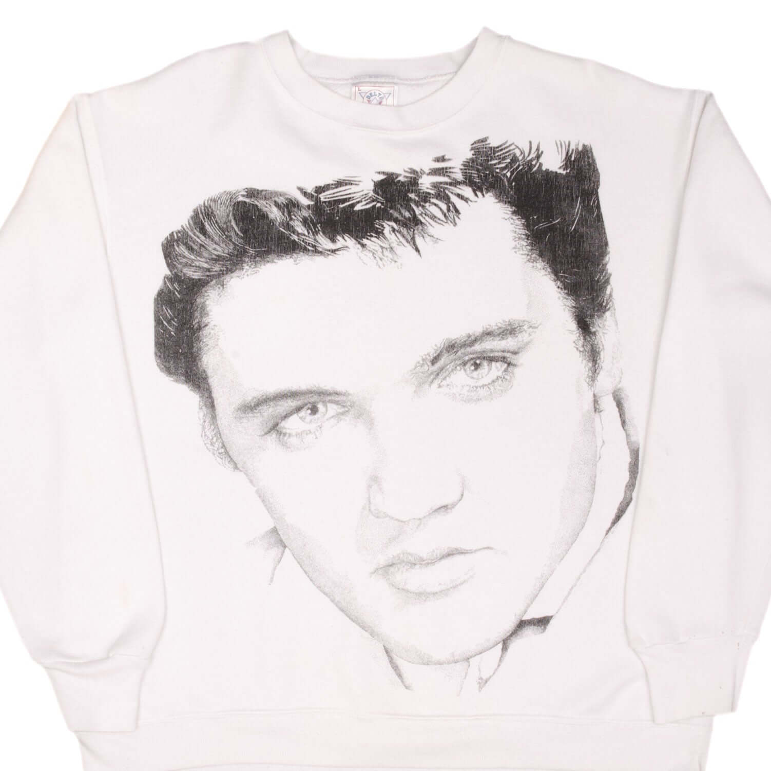 Vintage Elvis Presley 1990s White Sweatshirt - Size Large - Made in USA - Retro Music Fan Gift & Casual Wear for Concerts & Collectors