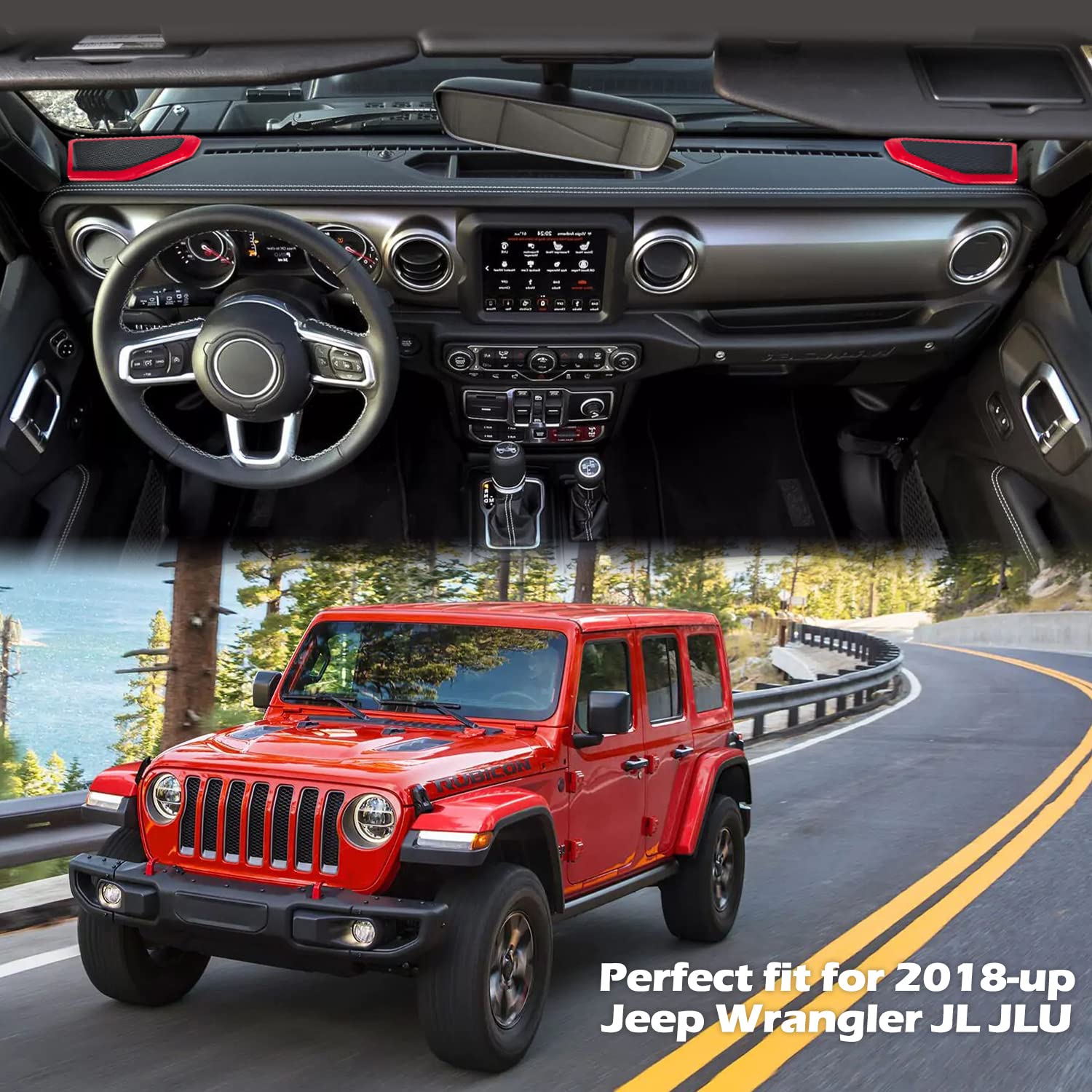 ABS A Pillar Speaker Cover Trim Stickers - Red Car Interior Accessories for Jeep Wrangler JL & JLU (2018-2024) | Enhance Sound & Style for Off-Road Adventures