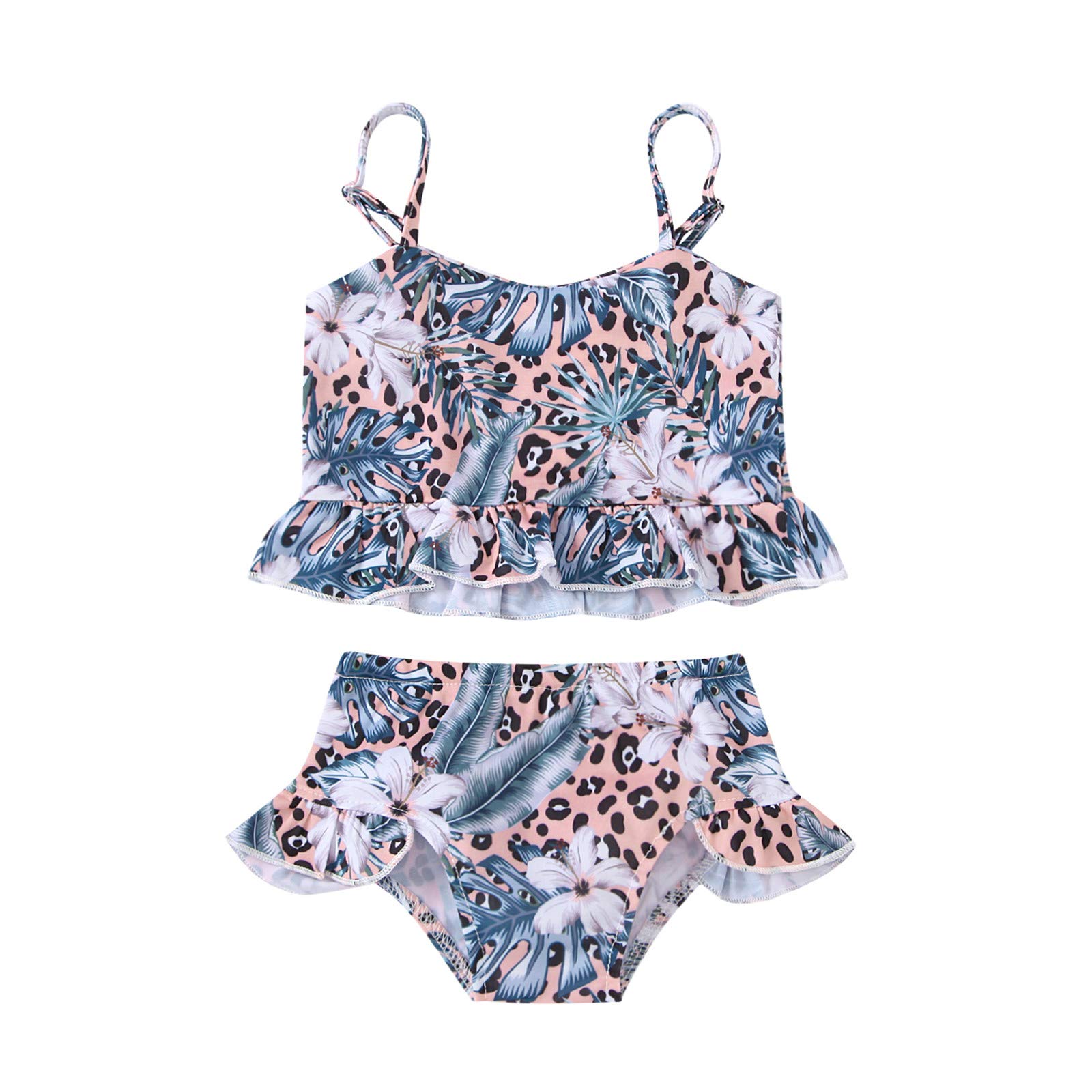Summer Toddler Baby Girls Leopard Print Bikini Swimwear - Cute Kids Swimsuits for Beach, Pool & Water Play
