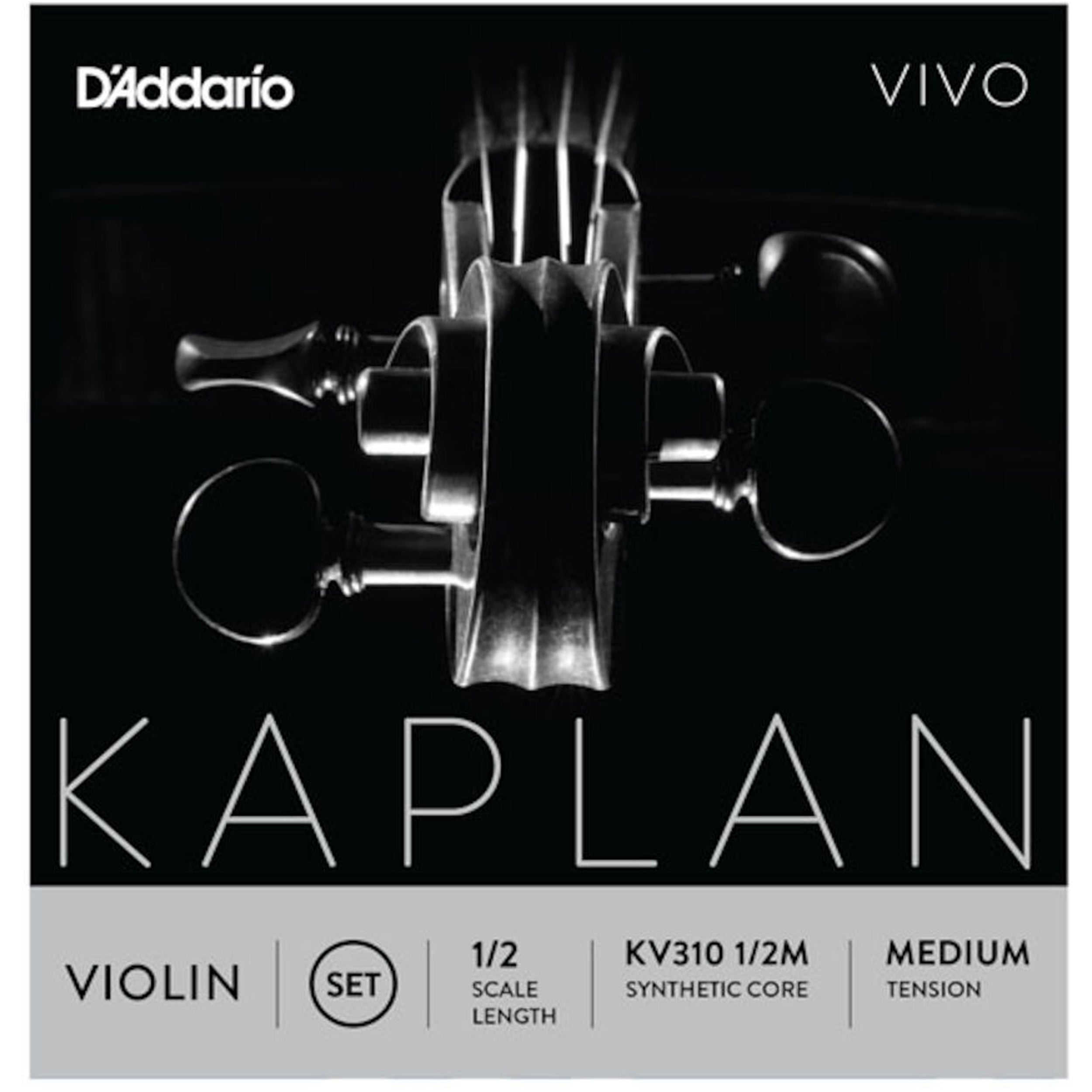 D'Addario Kaplan Vivo 1/2 Size Violin Strings Set - Medium Tension for Superior Tone & Playability | Perfect for Student Violinists & Intermediate Players | Ideal for Practice, Performances & Orchestral Use