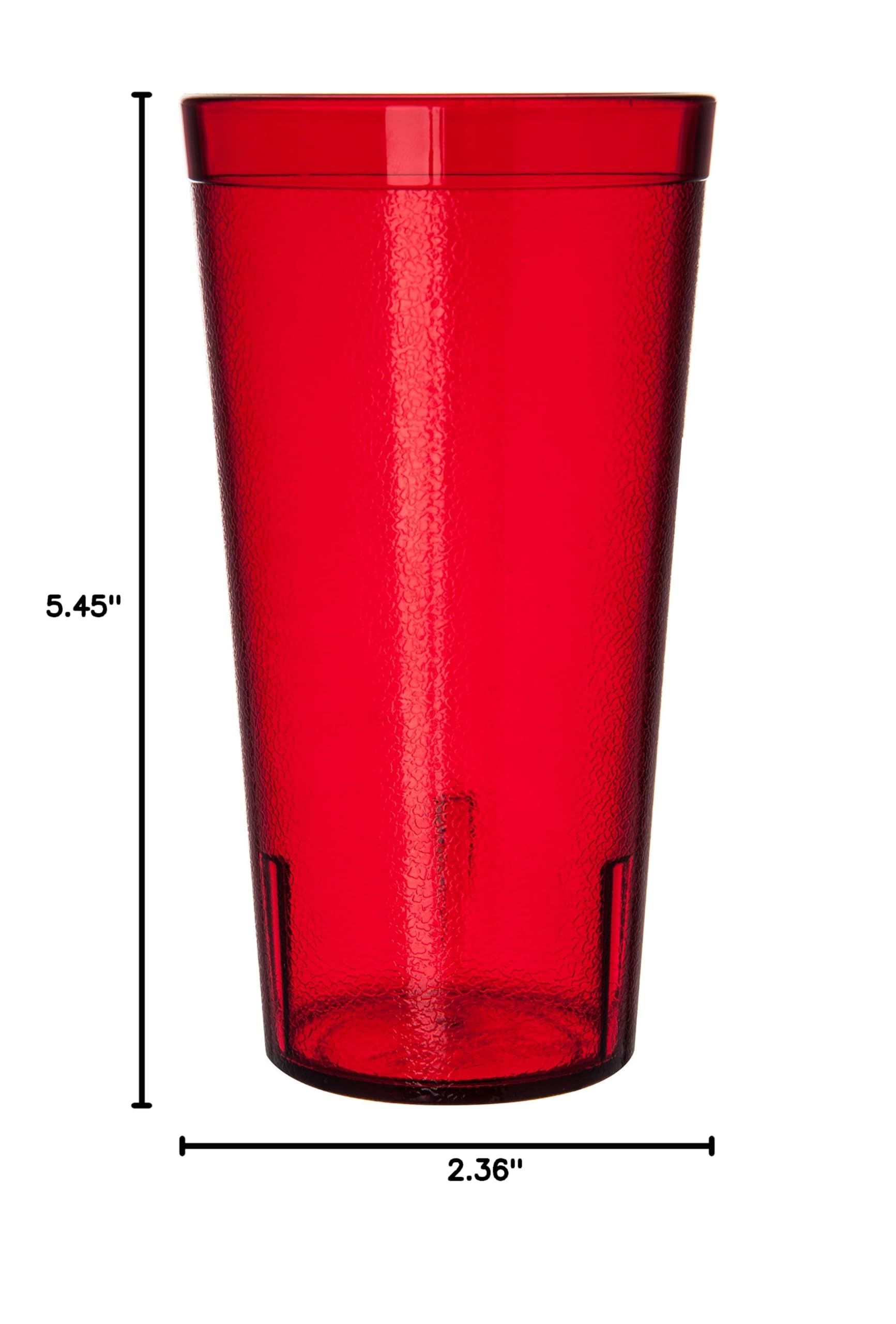 CFS 52208110 20 oz Stackable Shatter-Resistant Plastic Tumbler Cups - Ruby Red (6-Pack) for Parties, Picnics & Outdoor Events