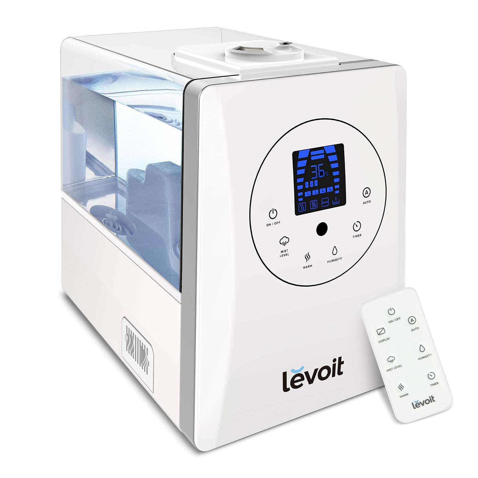 LEVOIT 6L Warm and Cool Mist Humidifier for Large Room | Bedroom & Plant Humidifier with Remote Control, Essential Oil Diffuser, Filterless, Auto Mode, 60H Runtime | Perfect for Home, Office, Nursery & Dry Climate Relief