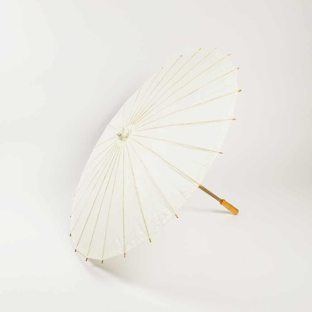 20 Beige & Ivory Paper Parasol Umbrellas for Weddings, Parties & Photo Props - Perfect for Kids, Bridal Showers & Outdoor Events
