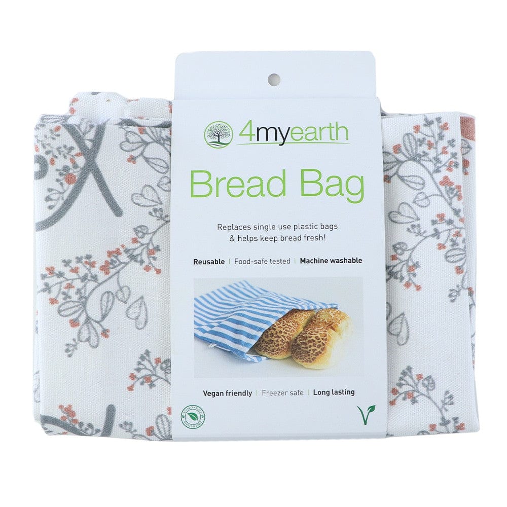 4MyEarth Reusable Bread Bags with Autumn Birds Print - Eco-Friendly Cotton Storage Bags for Bread, Buns & Pastries - Perfect for Picnics, Lunchboxes & Sustainable Kitchen Storage