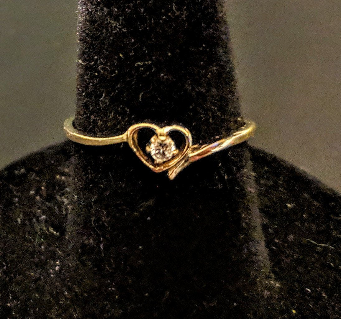 Solid Yellow or White Gold Natural Sapphire Heart Promise Ring | Genuine Sapphire Accented Engagement Ring | 143 712 Fine Jewelry | Petite Size | Perfect for Proposals, Anniversaries & Romantic Gifts