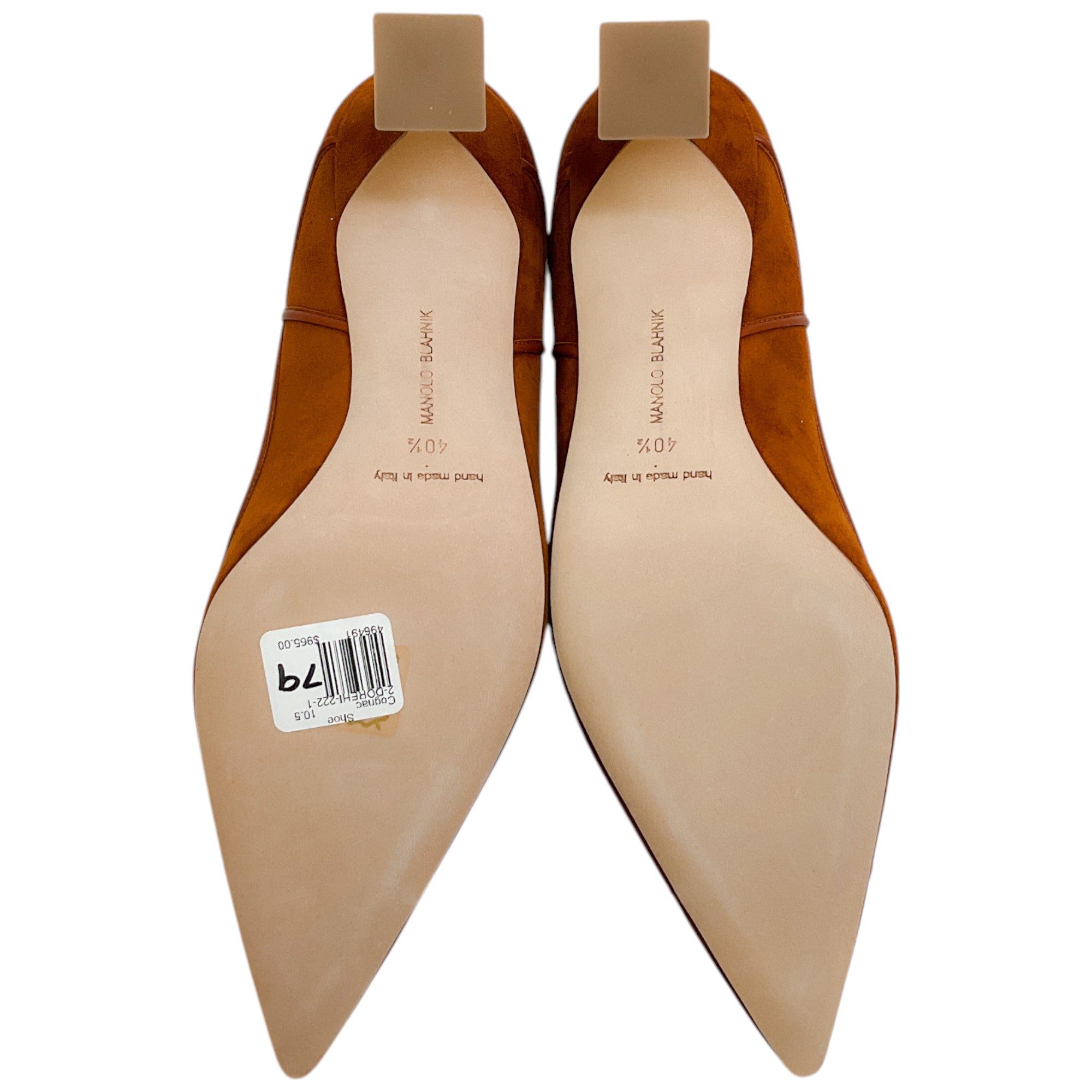 Manolo Blahnik Cognac Suede Dorehi Pumps - Women's Luxury High Heels for Weddings, Parties & Special Occasions