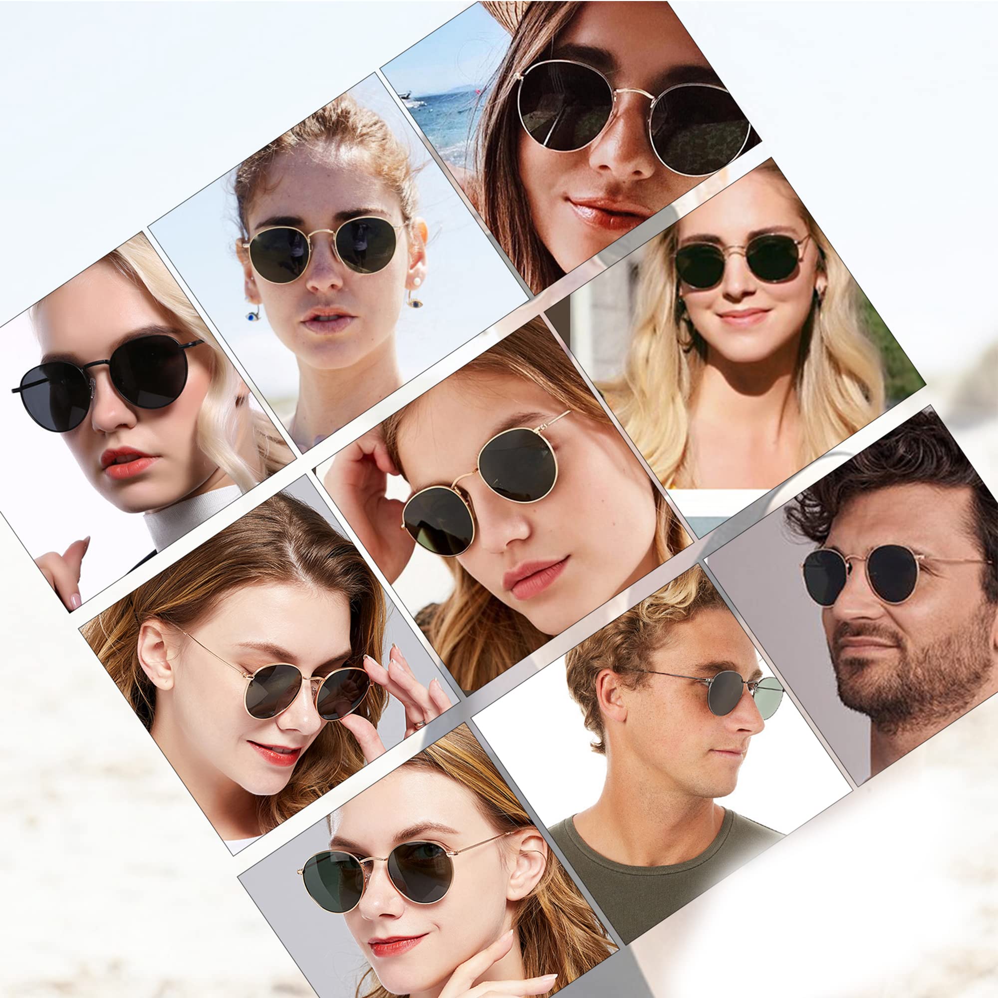 Stylish Round Polarized Sunglasses for Women & Men - UV Protection & Anti-Glare - Perfect for Driving, Beach, and Outdoor Activities