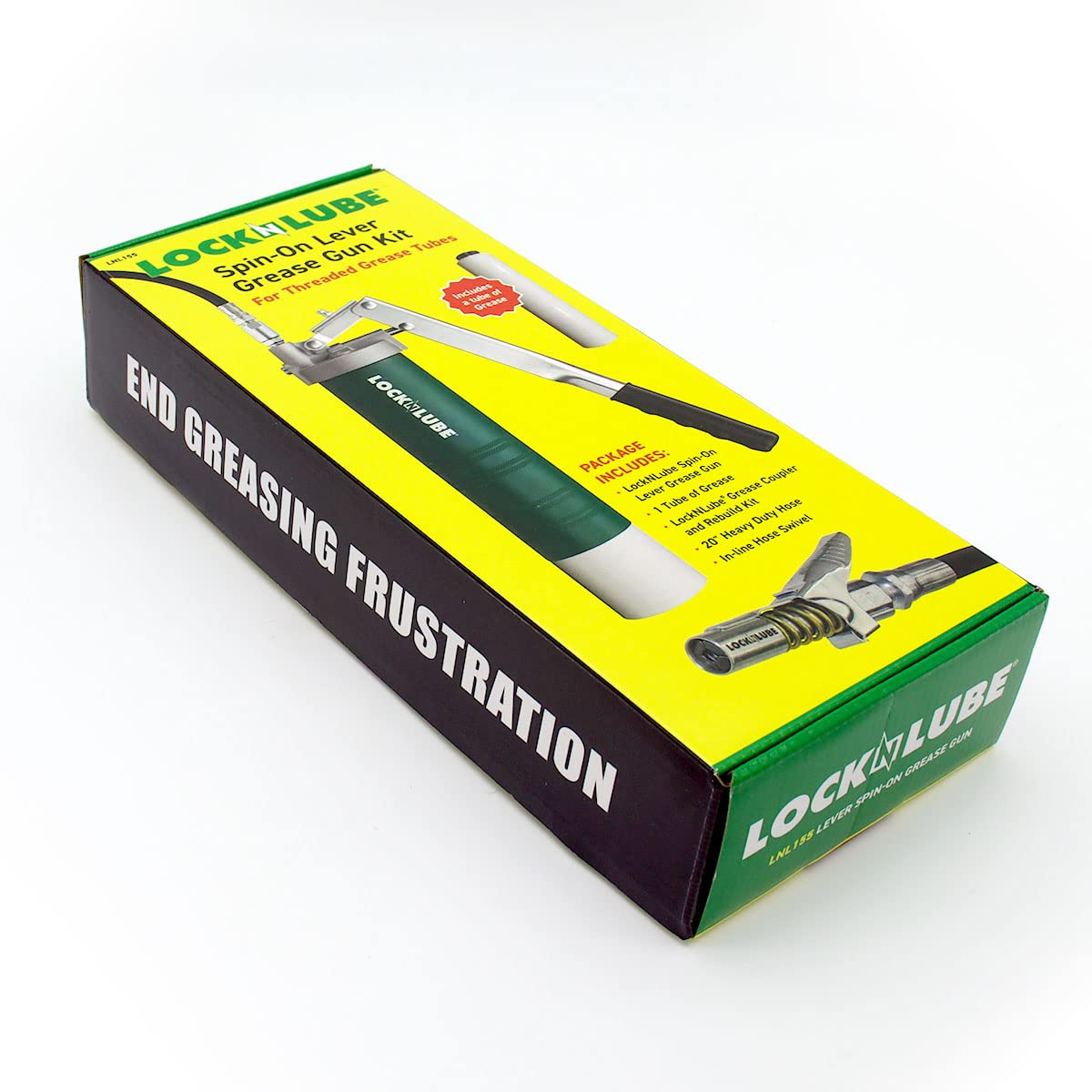LockNLube Spin-On Lever Grease Gun Kit - Heavy Duty 20