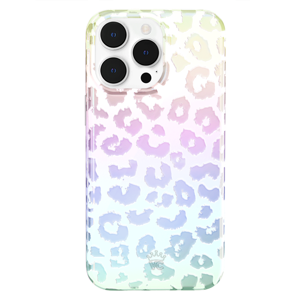 White Opal Leopard Print iPhone Case - Stylish Protective Cover for iPhone 13/14/15 Pro Max - Perfect for Fashion Lovers & Trendy Accessories