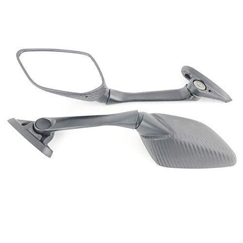 Universal Motorcycle Side Mirrors - Blind Spot Rearview Mirrors Compatible with Yamaha YZF R3/R25 (2015-2017) | Carbon Fiber Design | Enhanced Safety for Street & Racing Bikes