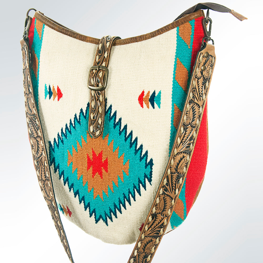 American Darling ADBG580 Genuine Leather Western Tote Handbag for Women - Stylish Saddle Blanket Purse for Cowgirl Fashion & Everyday Use
