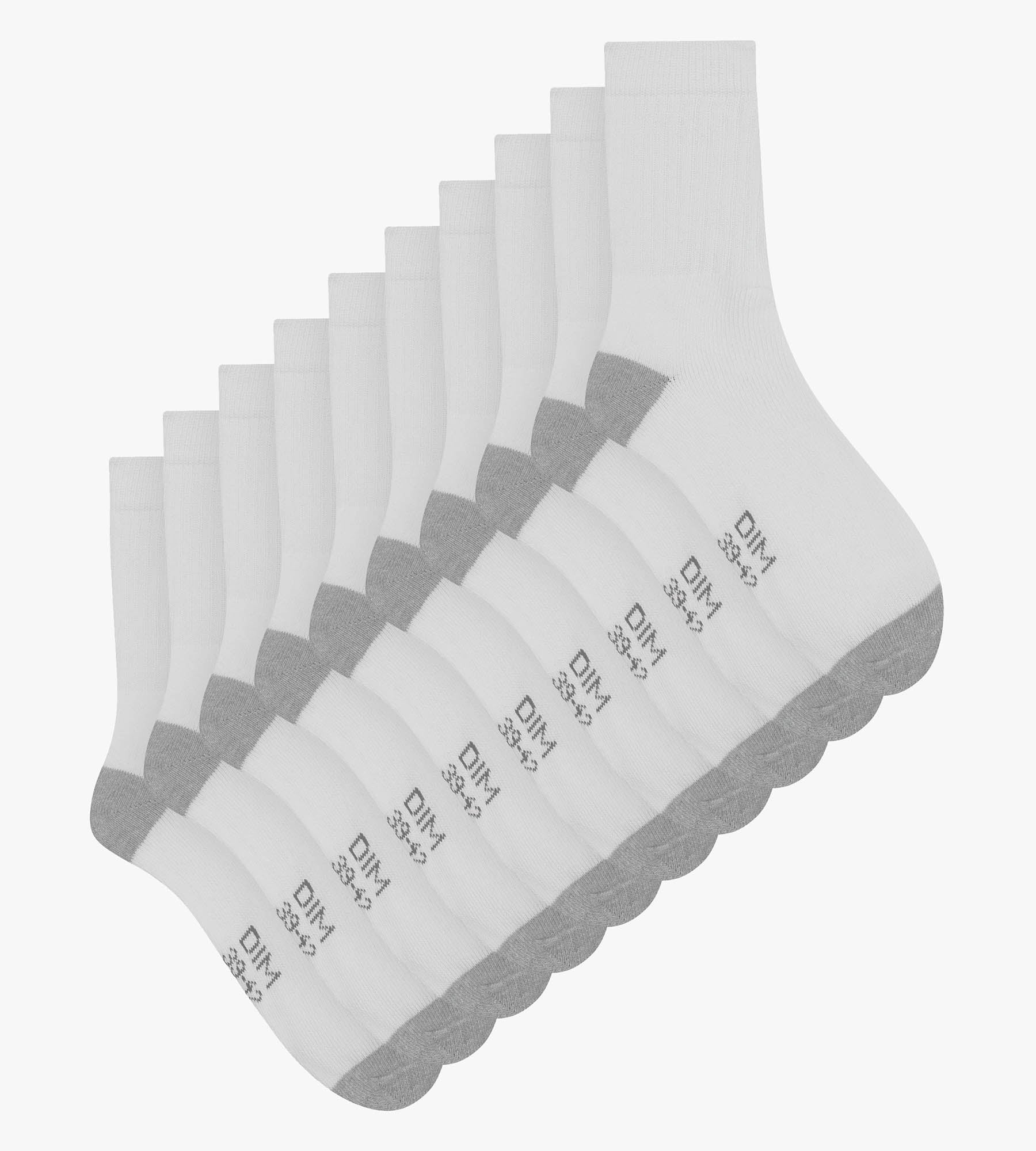 5 Pairs Men's White & Gray EcoDim Sport Socks - Breathable, Moisture-Wicking Athletic Socks for Running, Gym & Everyday Wear