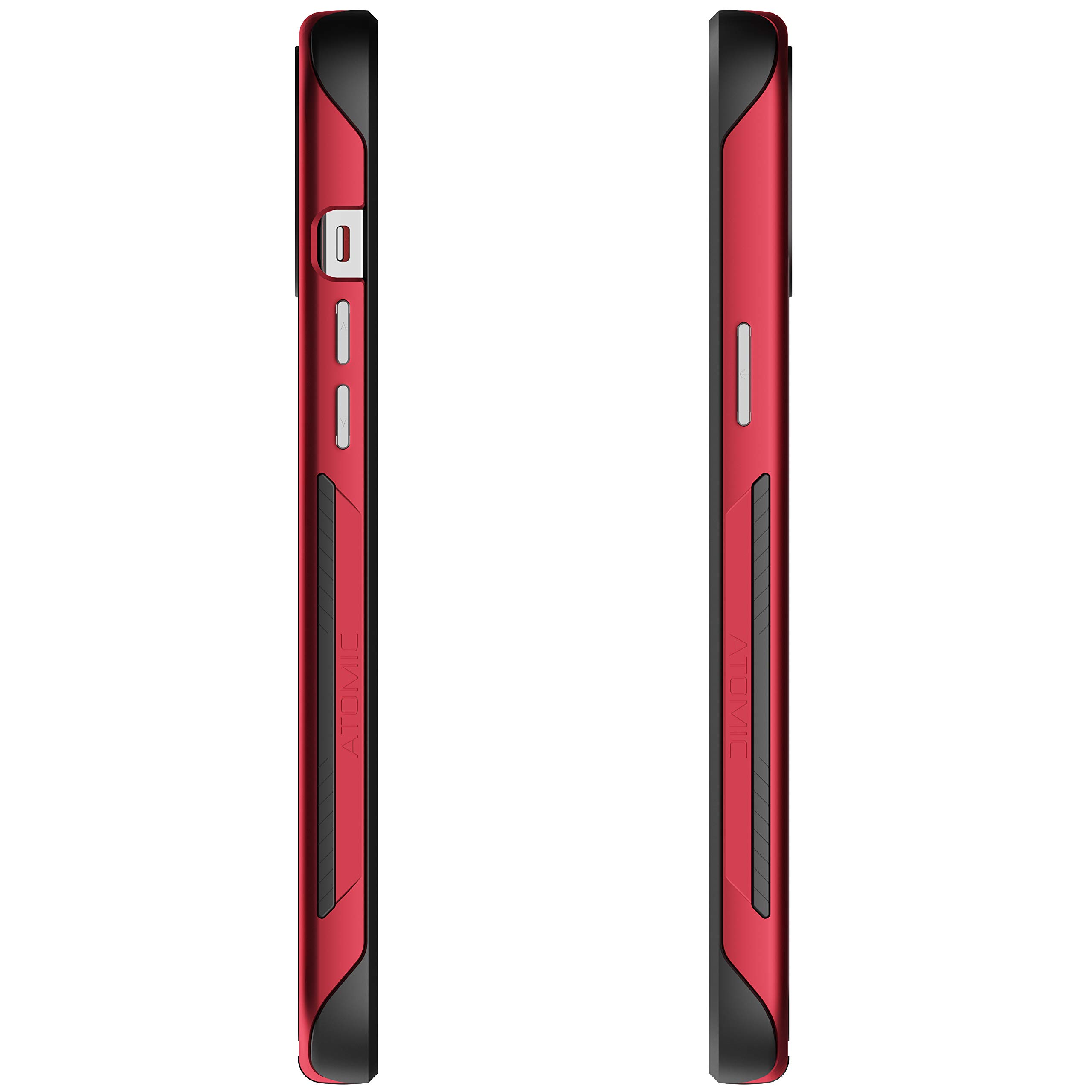 Ghostek Atomic Slim iPhone 12 Pro Max Case (6.7 Inch) - Military Grade Aluminum Alloy Protective Cover with Metal Bumper | Shockproof & Lightweight Design | Perfect for Outdoor Adventures, Work & Daily Use (Red)