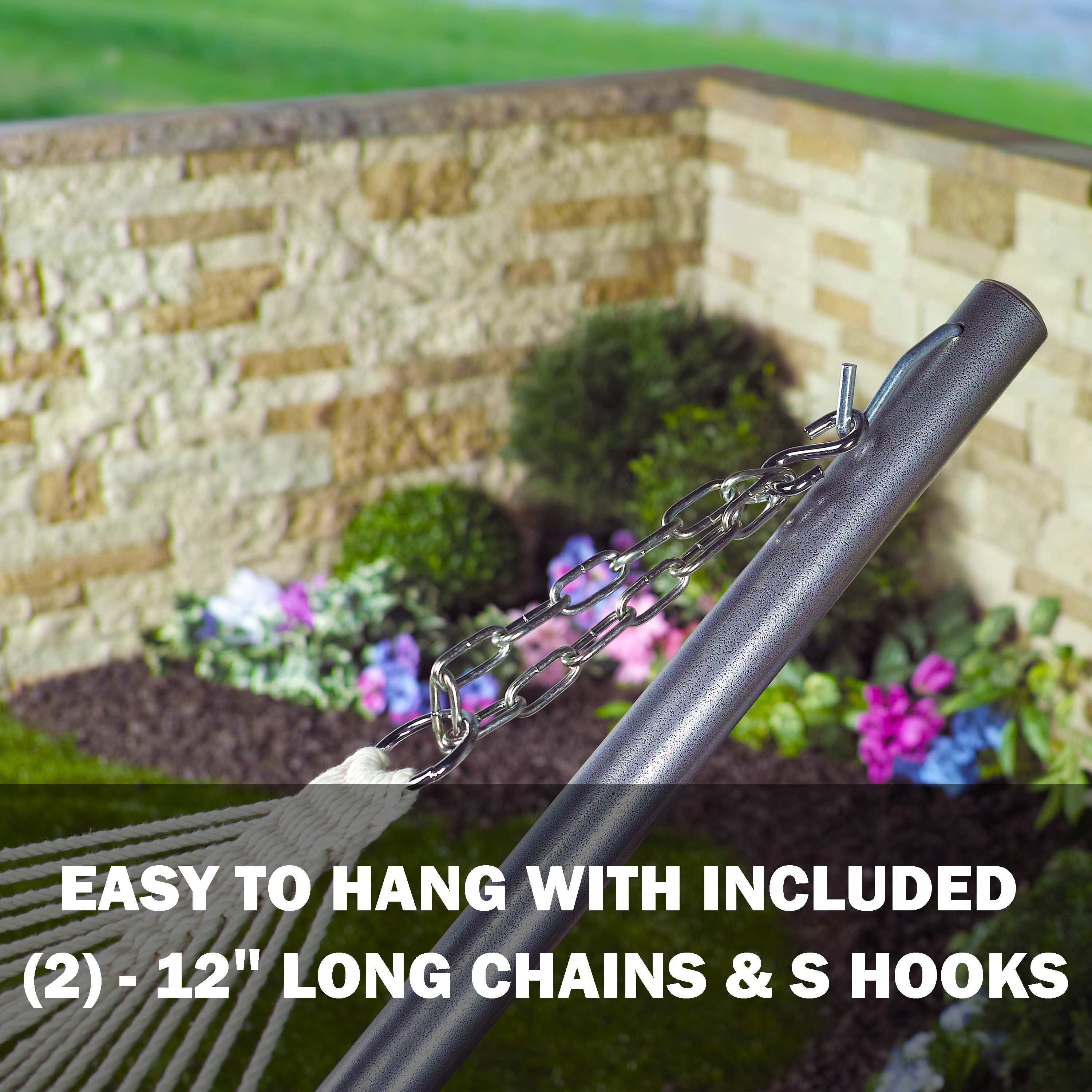 Bliss Hammocks BH 411 Classic 2 Person Rope Hammock with Spreader Bars & Hanging Hardware - 60 Inch Wide, 450 lb Weight Capacity - Perfect for Backyard, Patio, Camping and Outdoor Relaxation
