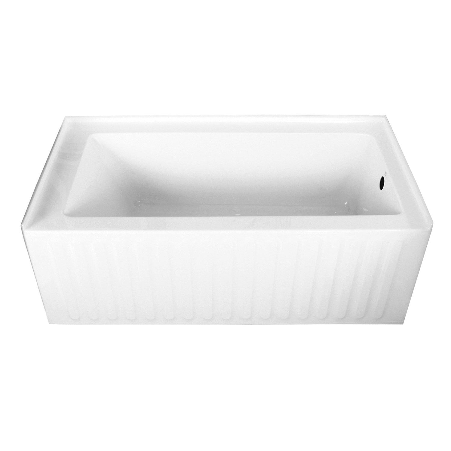 Aqua Eden 60 Inch Acrylic Rectangular 3-Wall Alcove Bathtub with Right Drain Hole - Glossy White Finish for Modern Bathroom Renovation & Spa-Like Relaxation