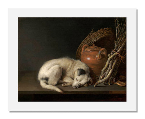 Gerrit Dou Dog at Rest Painting - Dutch Golden Age Art Reproduction - Perfect for Home Decor, Office & Art Collections